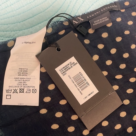 Armani Exchange polka dot wool blend scarf - Picture 4 of 10